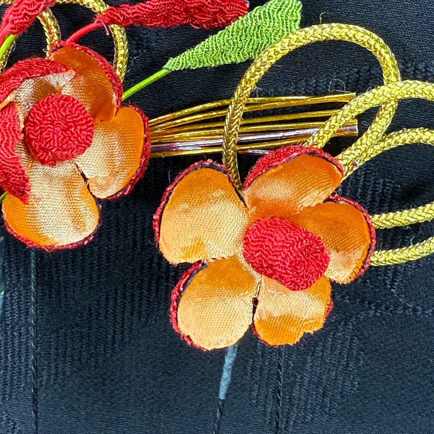 "Festival Ember" Vintage Kanzashi Hair Pins
