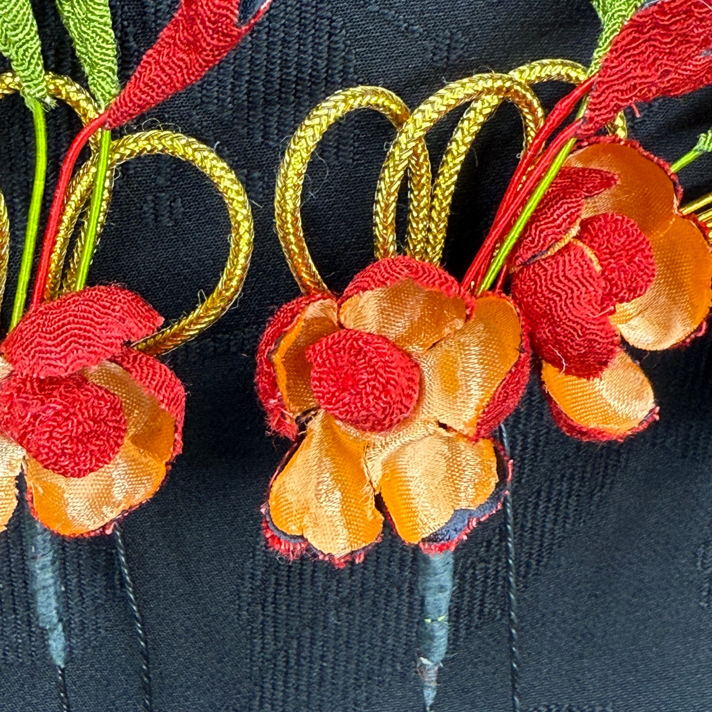 "Festival Ember" Vintage Kanzashi Hair Pins