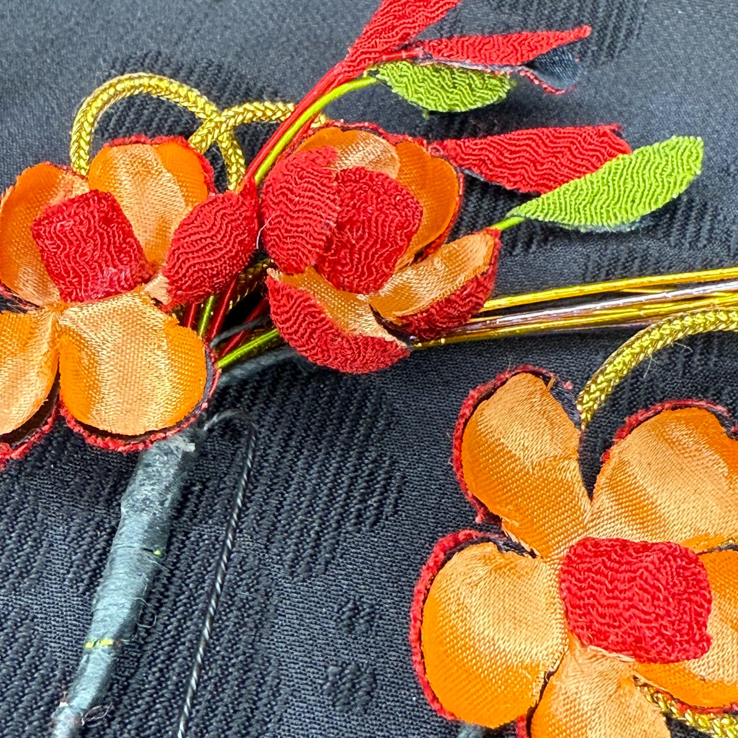 "Festival Ember" Vintage Kanzashi Hair Pins