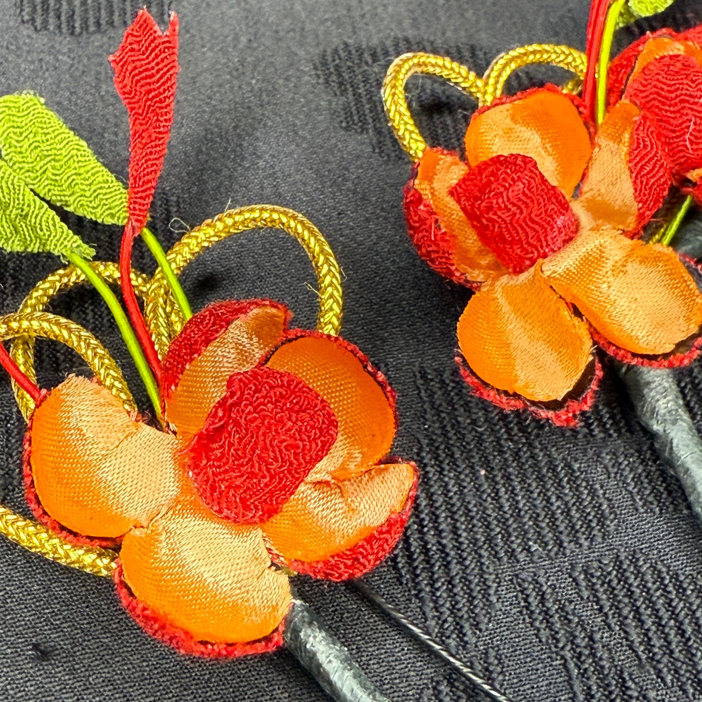 "Festival Ember" Vintage Kanzashi Hair Pins