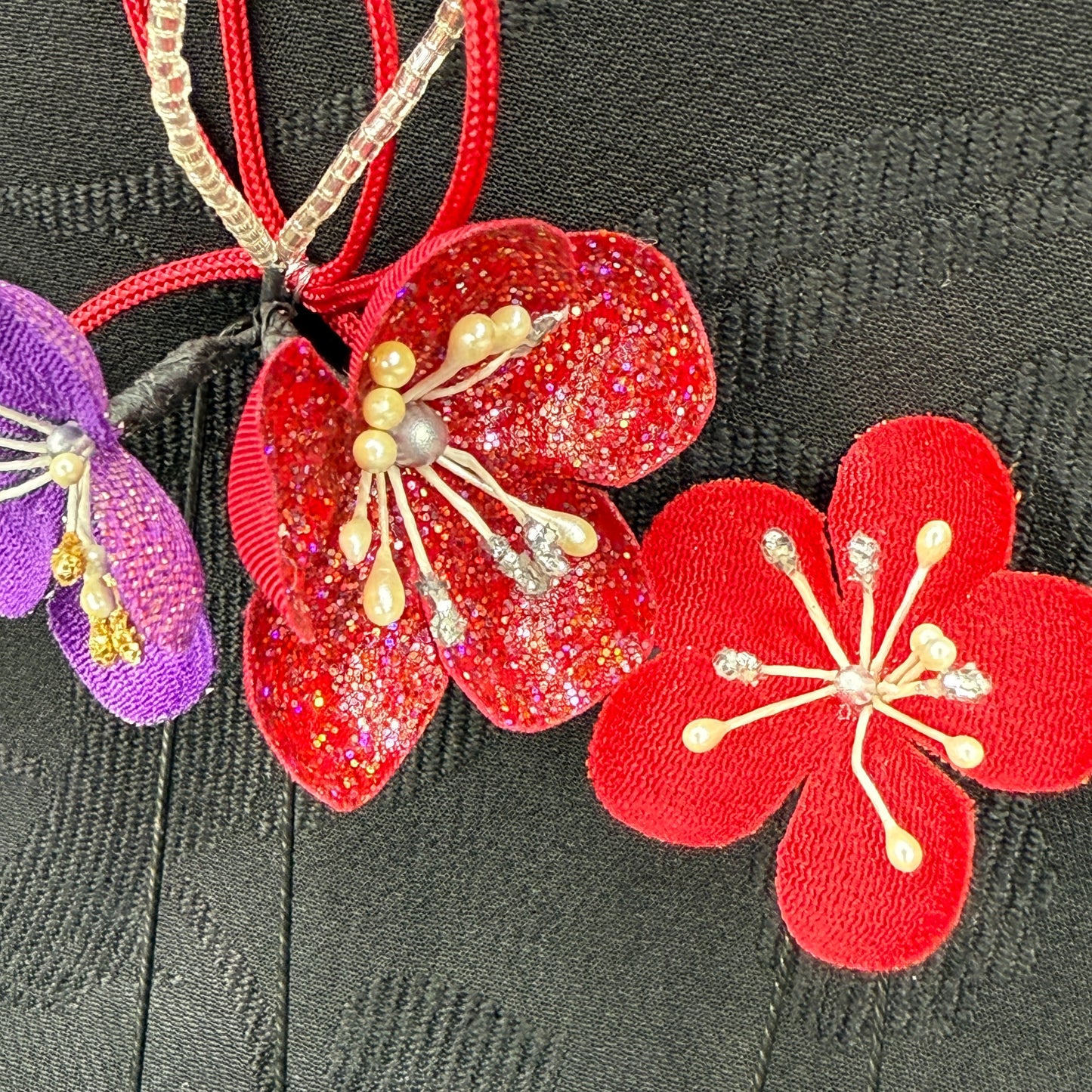 "Starlight Plum" Vintage Kanzashi Hair Pins
