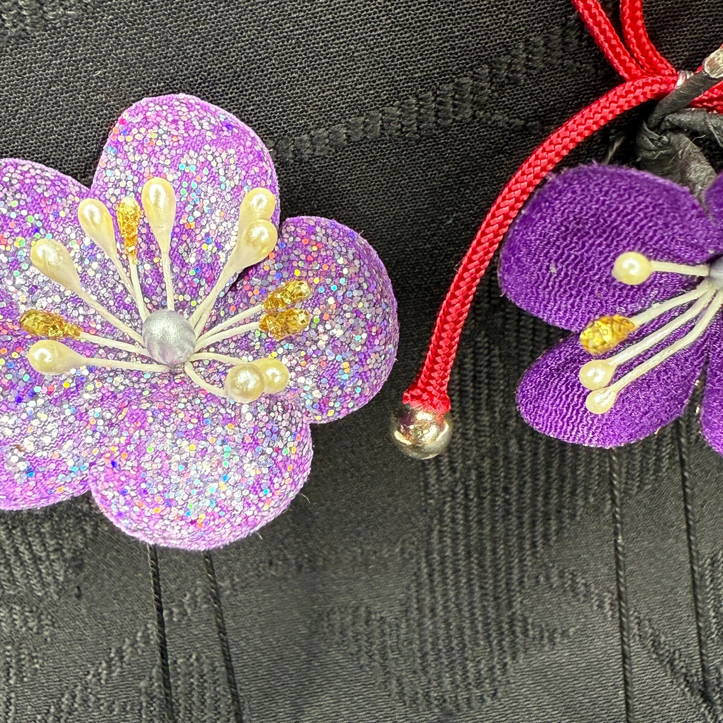 "Starlight Plum" Vintage Kanzashi Hair Pins