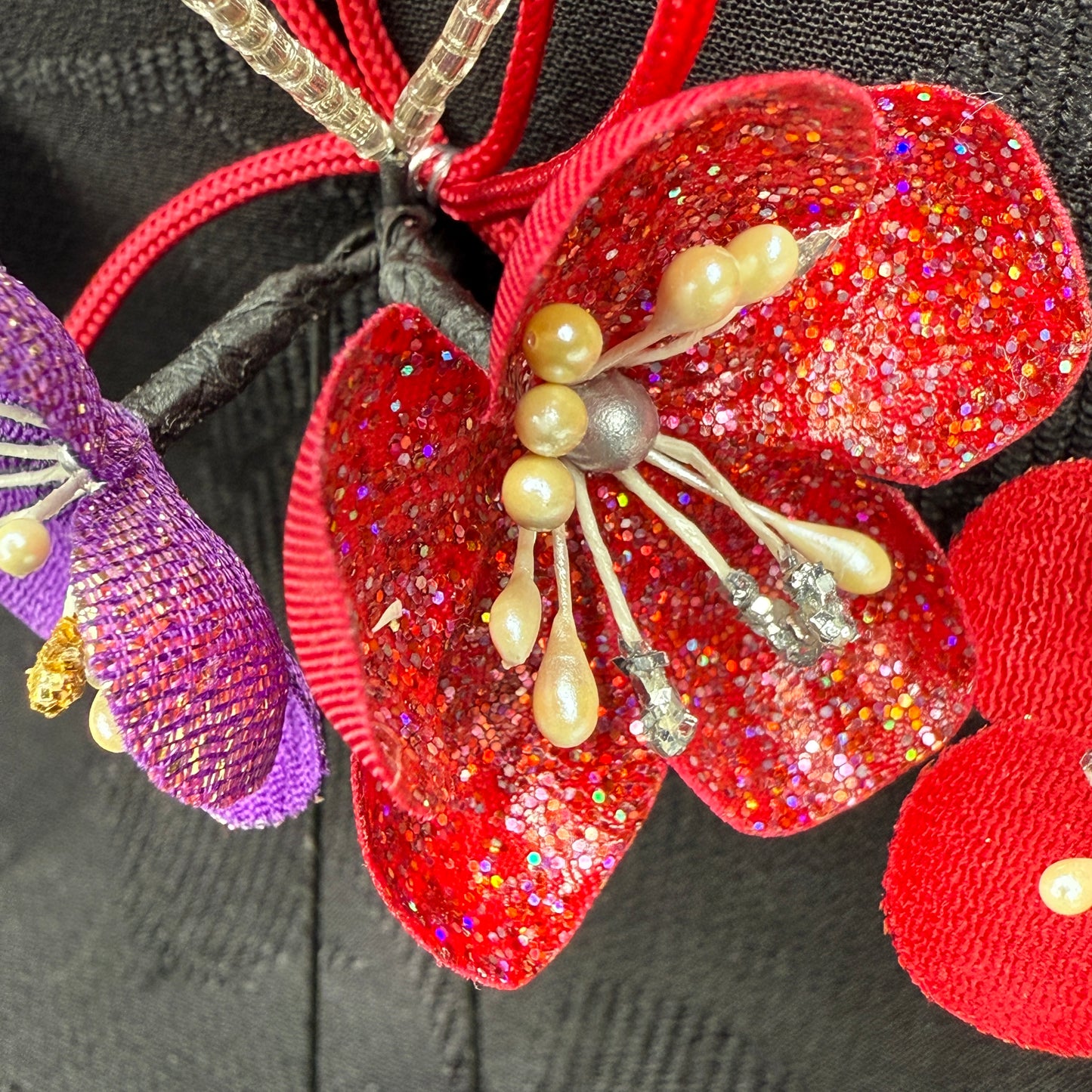 "Starlight Plum" Vintage Kanzashi Hair Pins