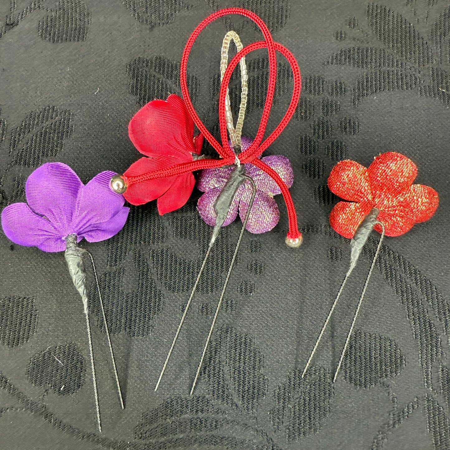 "Starlight Plum" Vintage Kanzashi Hair Pins