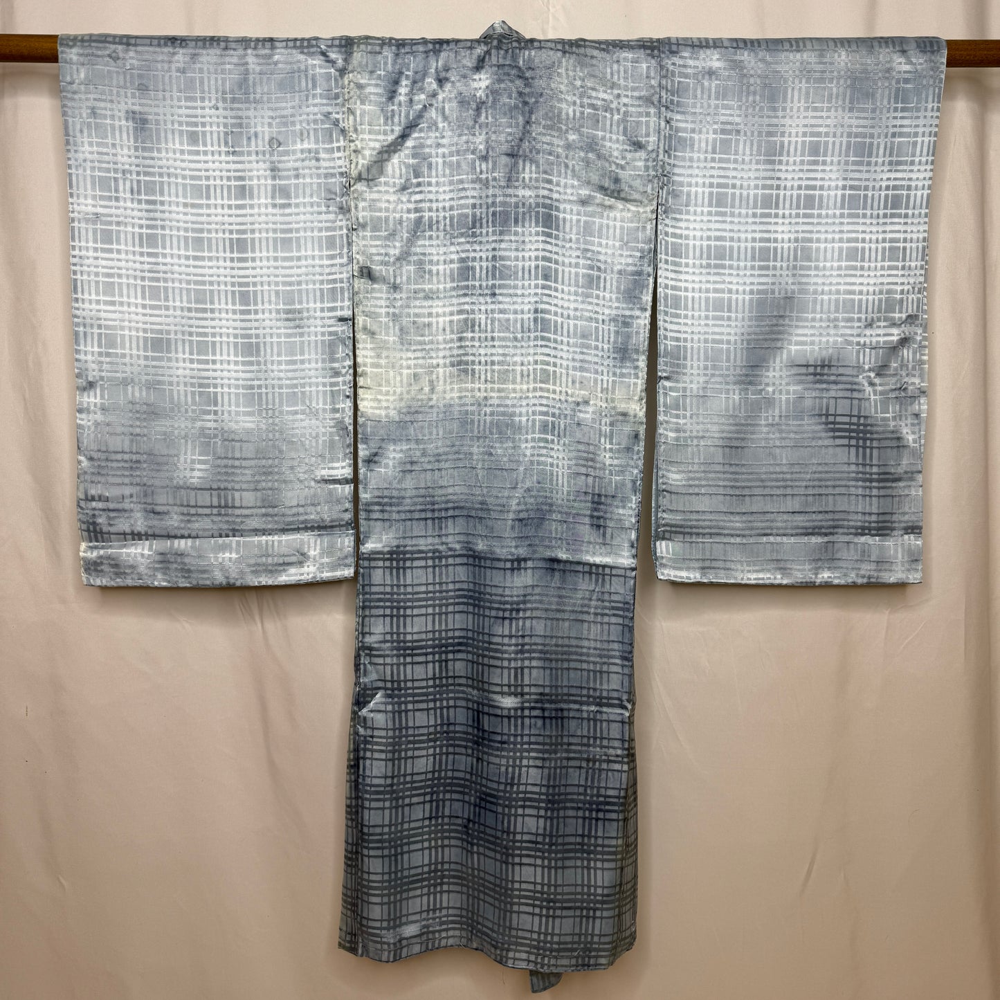 "Geometric Grid" Boy's Indigo Underkimono