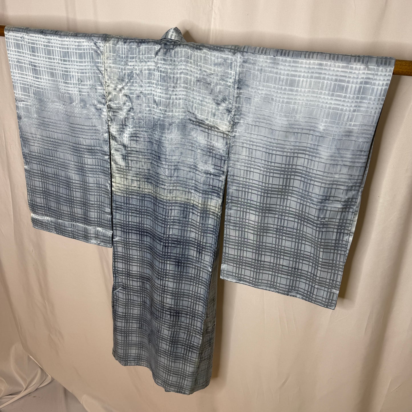 "Geometric Grid" Boy's Indigo Underkimono