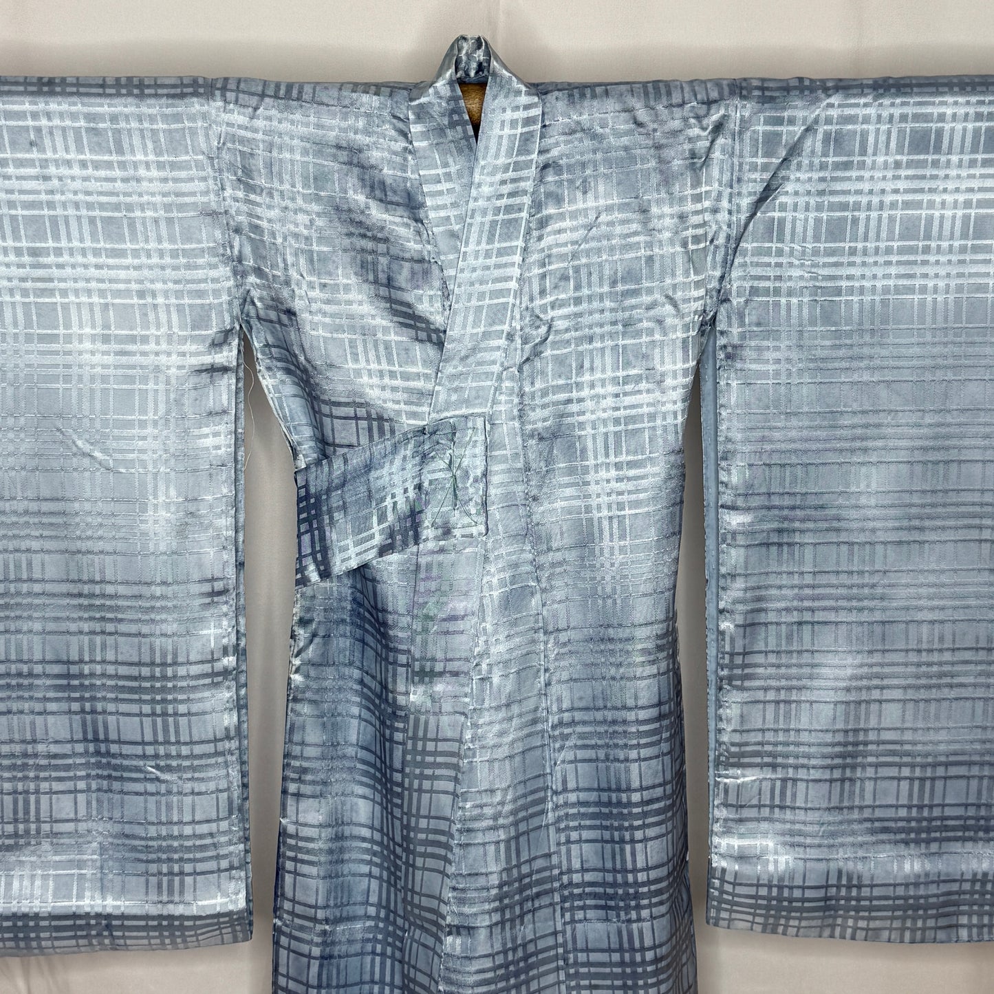 "Geometric Grid" Boy's Indigo Underkimono