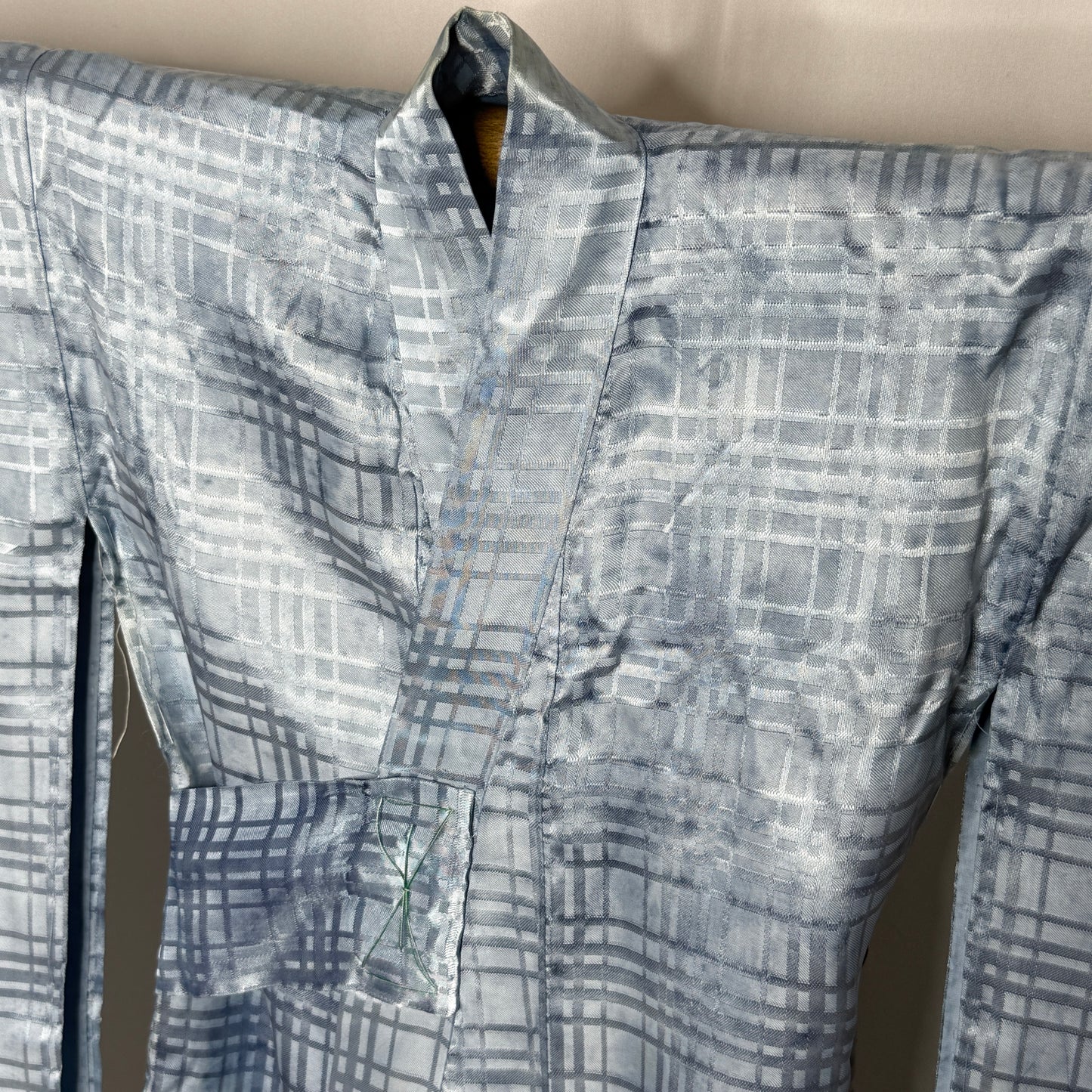 "Geometric Grid" Boy's Indigo Underkimono