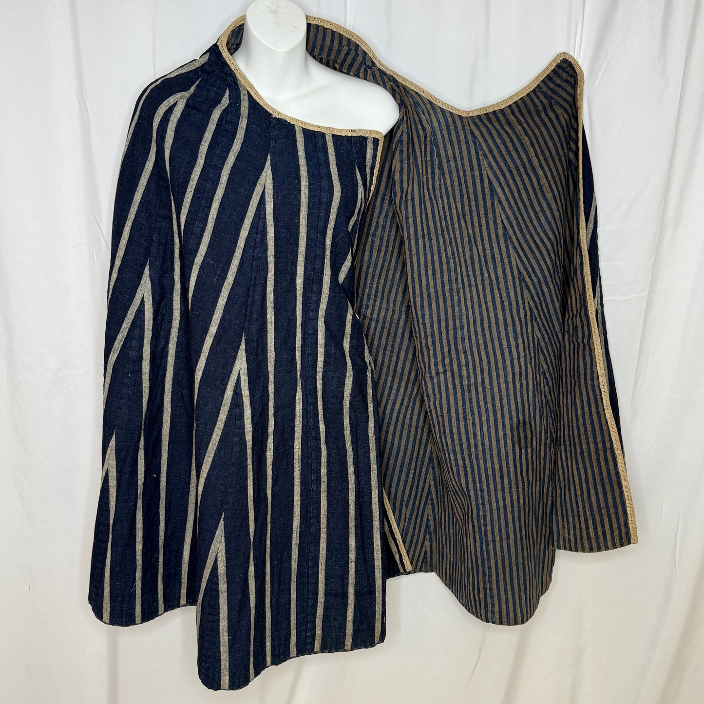 "Striped Hero" Antique Indigo Cape