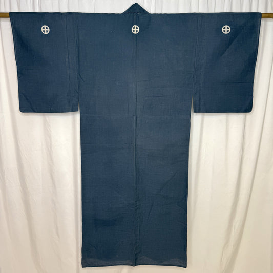 "Three Crests" Vintage Indigo Kimono