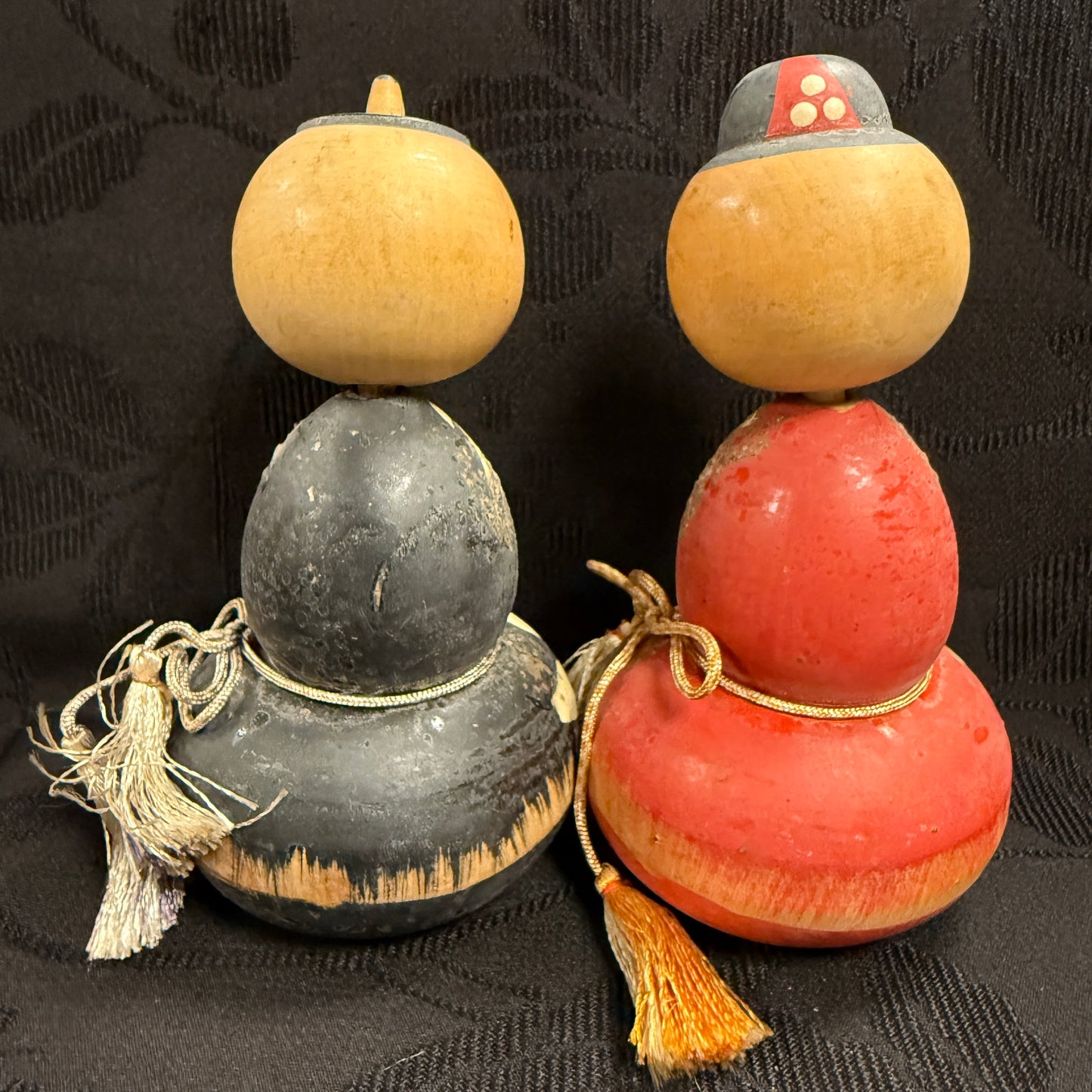 "Double Gourds" Vintage Kokeshi Doll Pair
