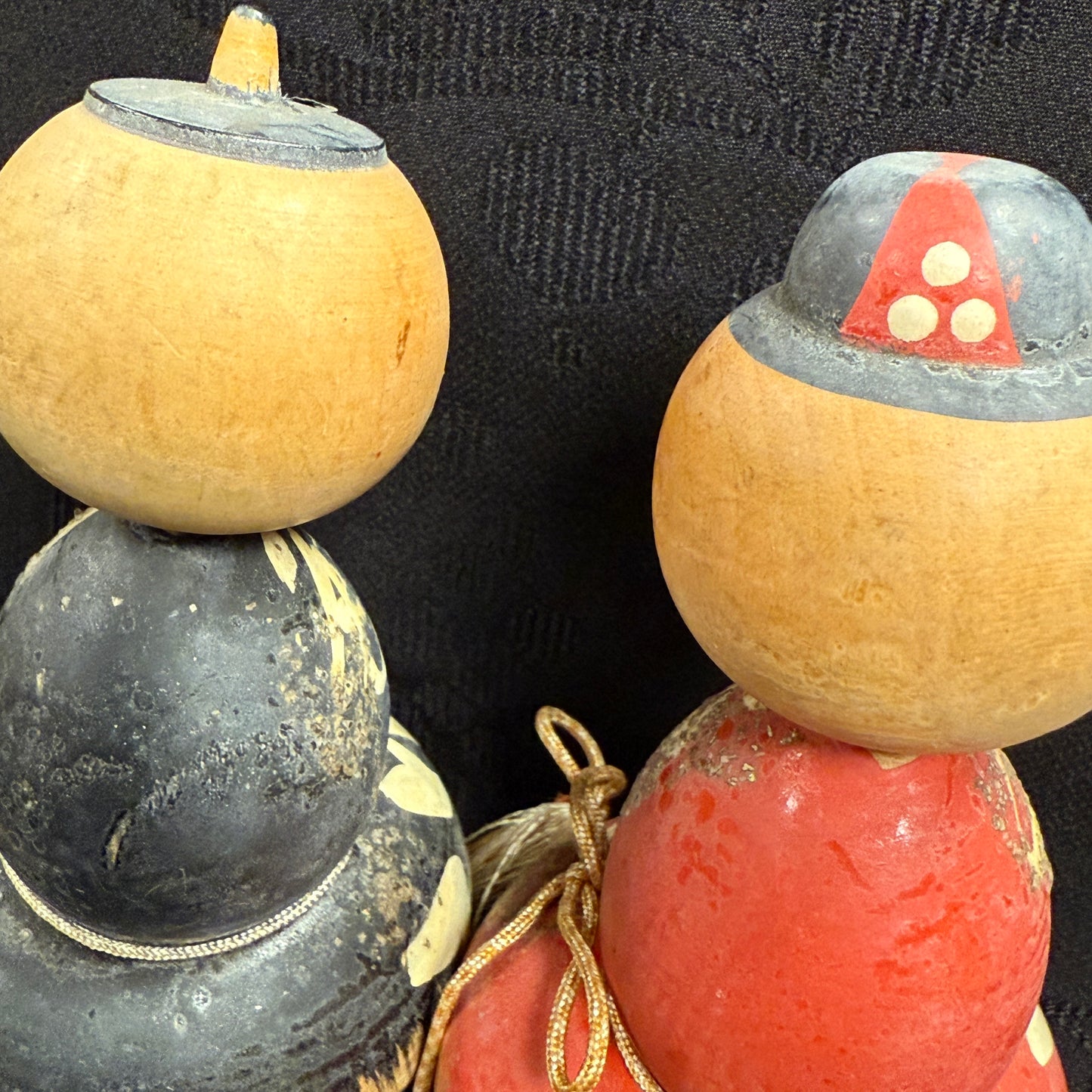 "Double Gourds" Vintage Kokeshi Doll Pair