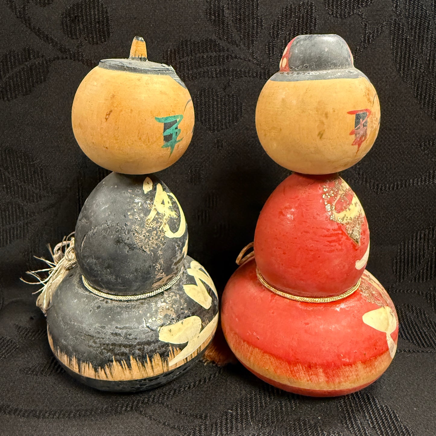 "Double Gourds" Vintage Kokeshi Doll Pair