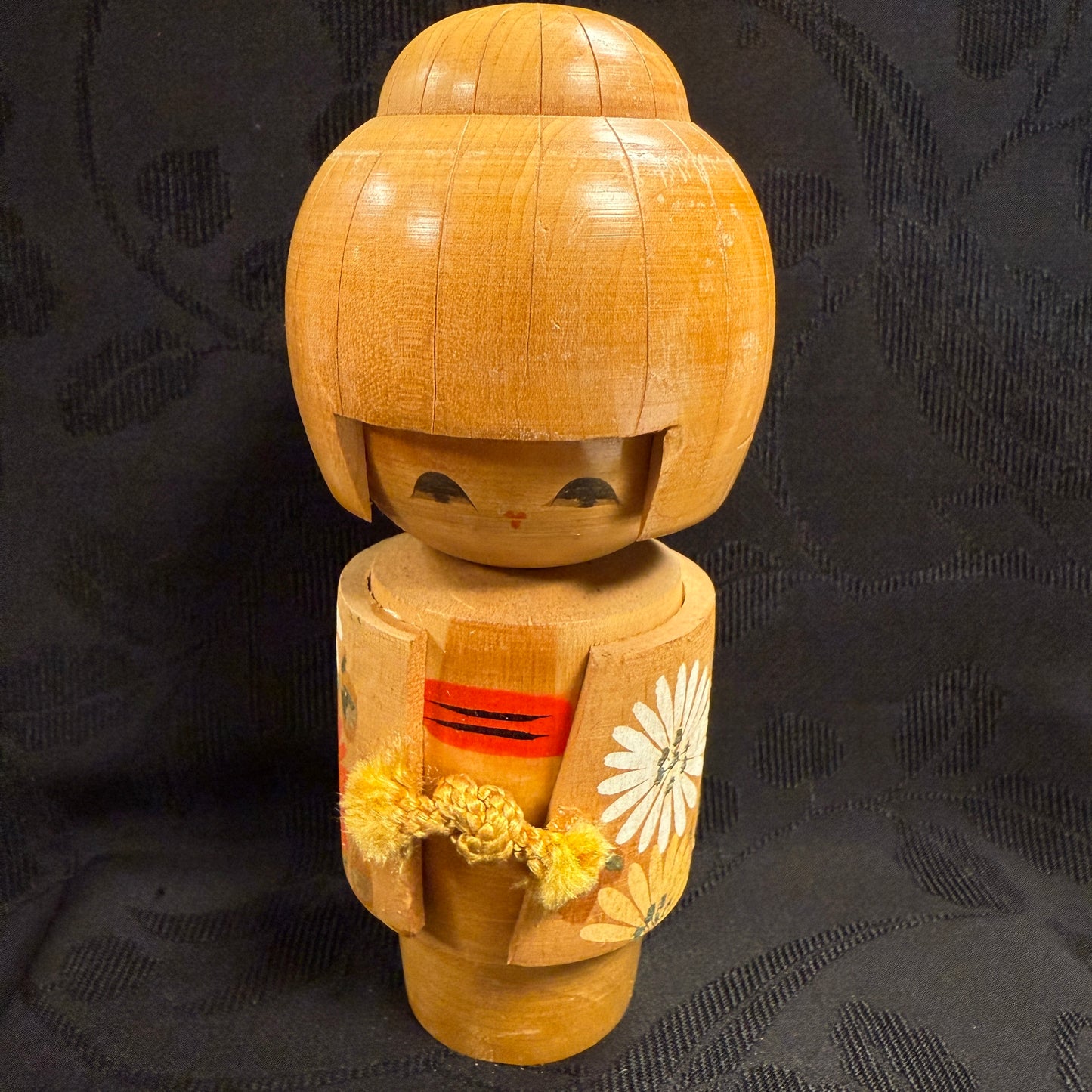"Chrysanthemum Kimono" Vintage Kokeshi Doll