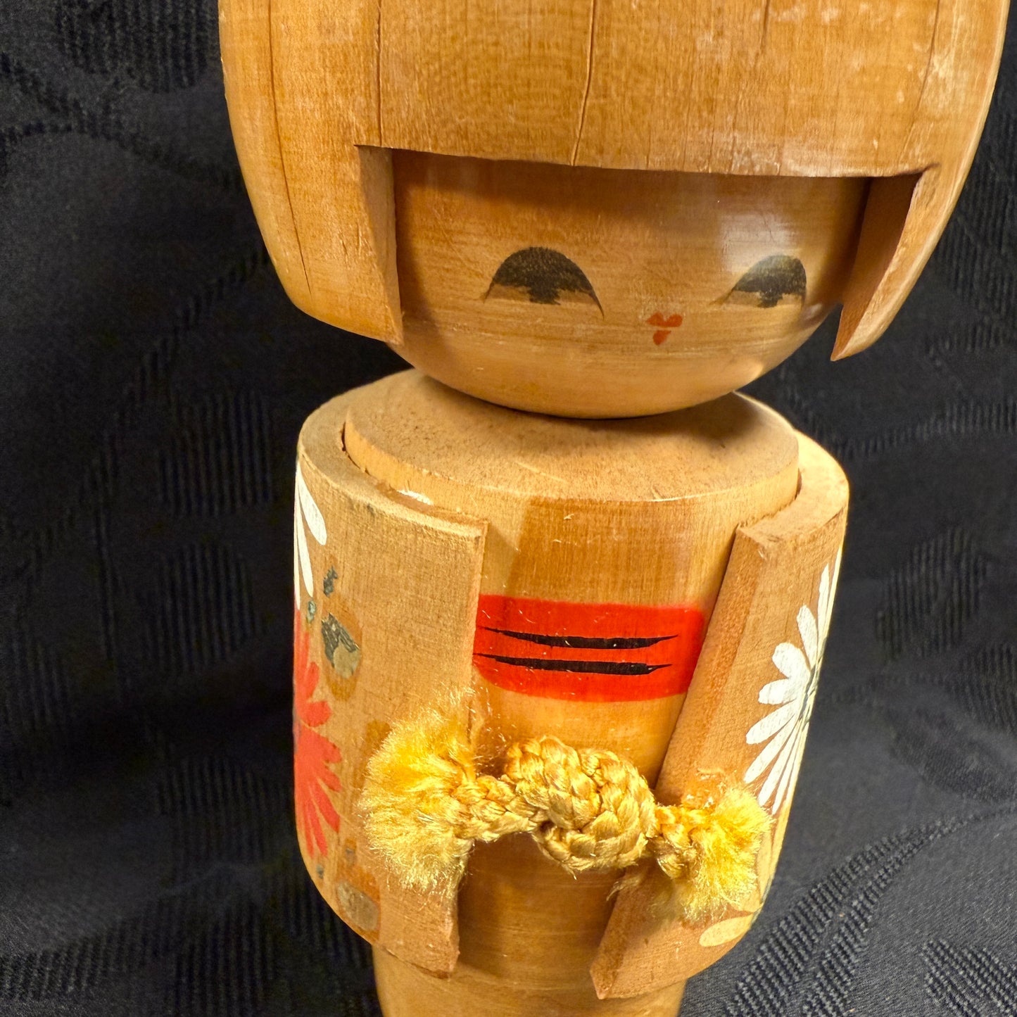 "Chrysanthemum Kimono" Vintage Kokeshi Doll