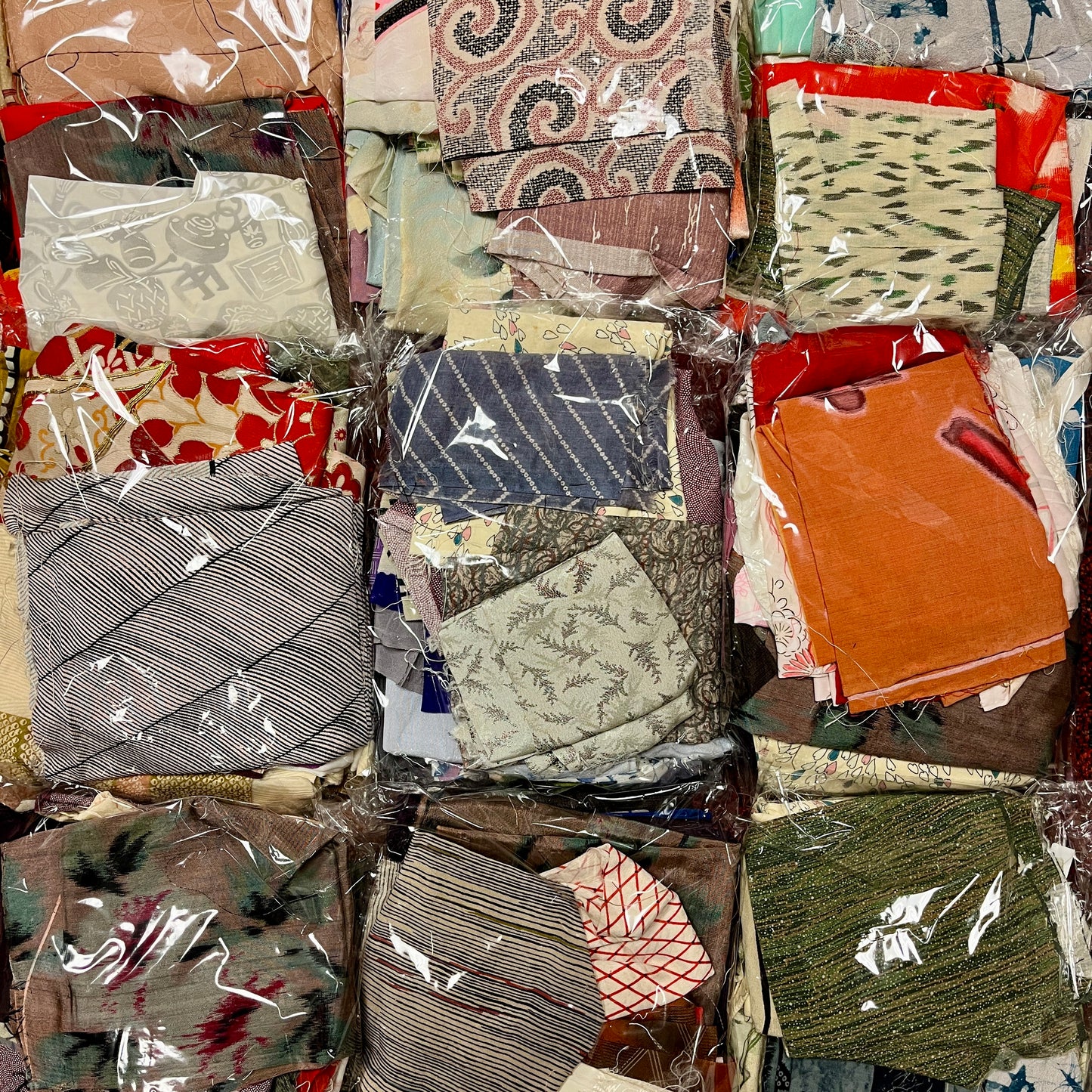 "1 lb Bundle Mix of Japanese Kimono Fabric"