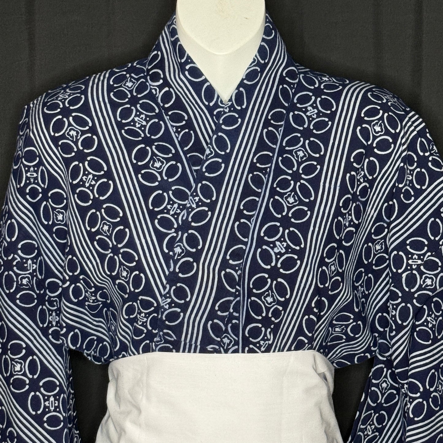 "Indigo and White" Vintage Japanese Yukata