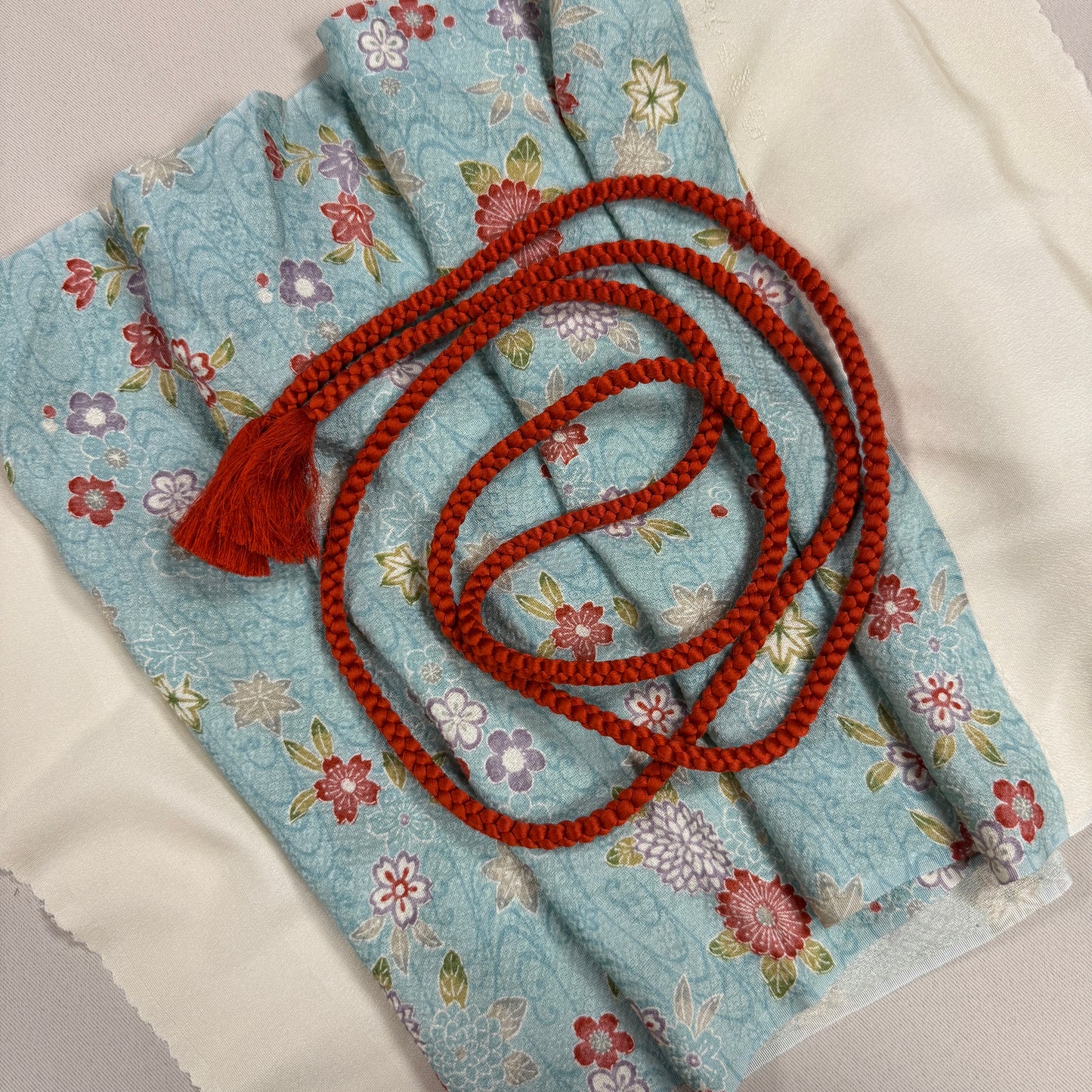 "Cheerful Florals" Obiage Obijime Set