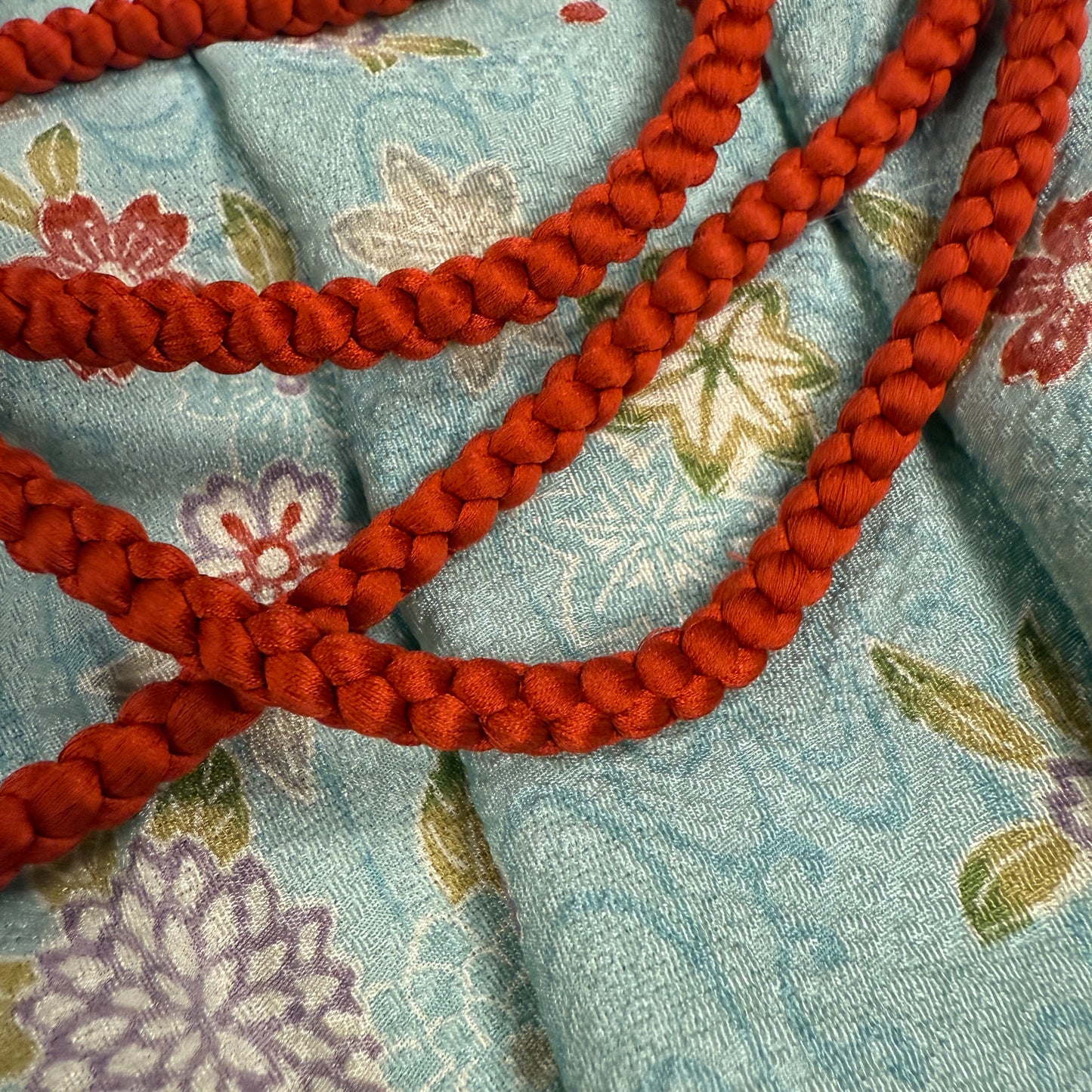 "Cheerful Florals" Obiage Obijime Set