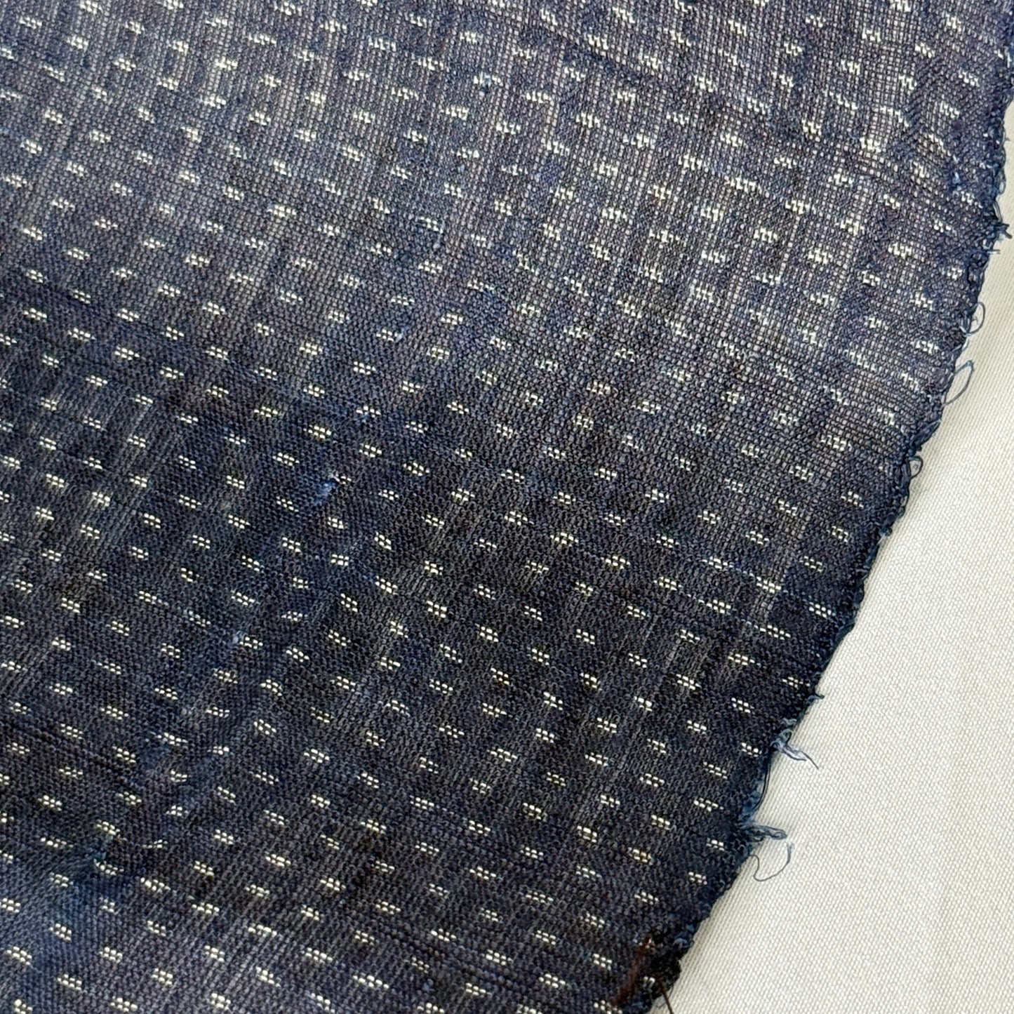 "Indigo Dashes" Vintage Kimono Yardage