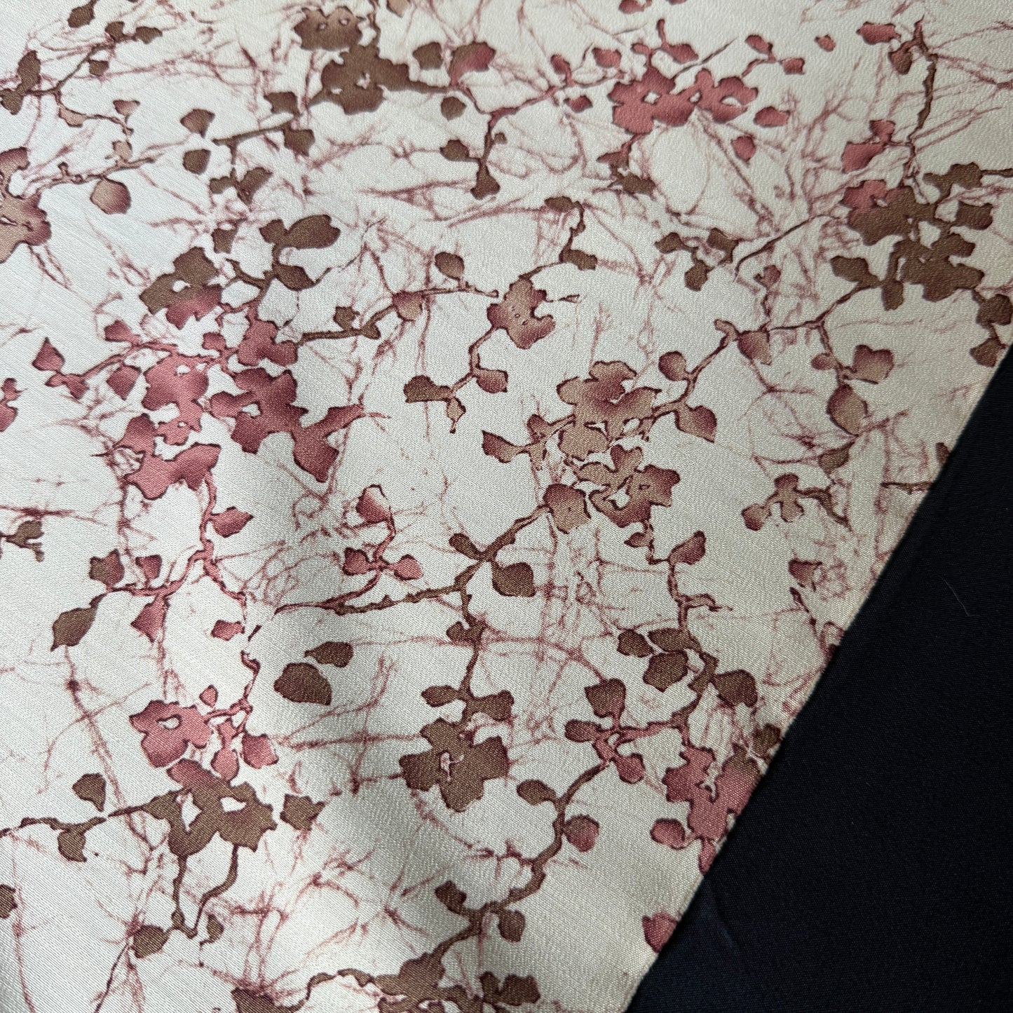 "Crackle Florals" Vintage Kimono Yardage