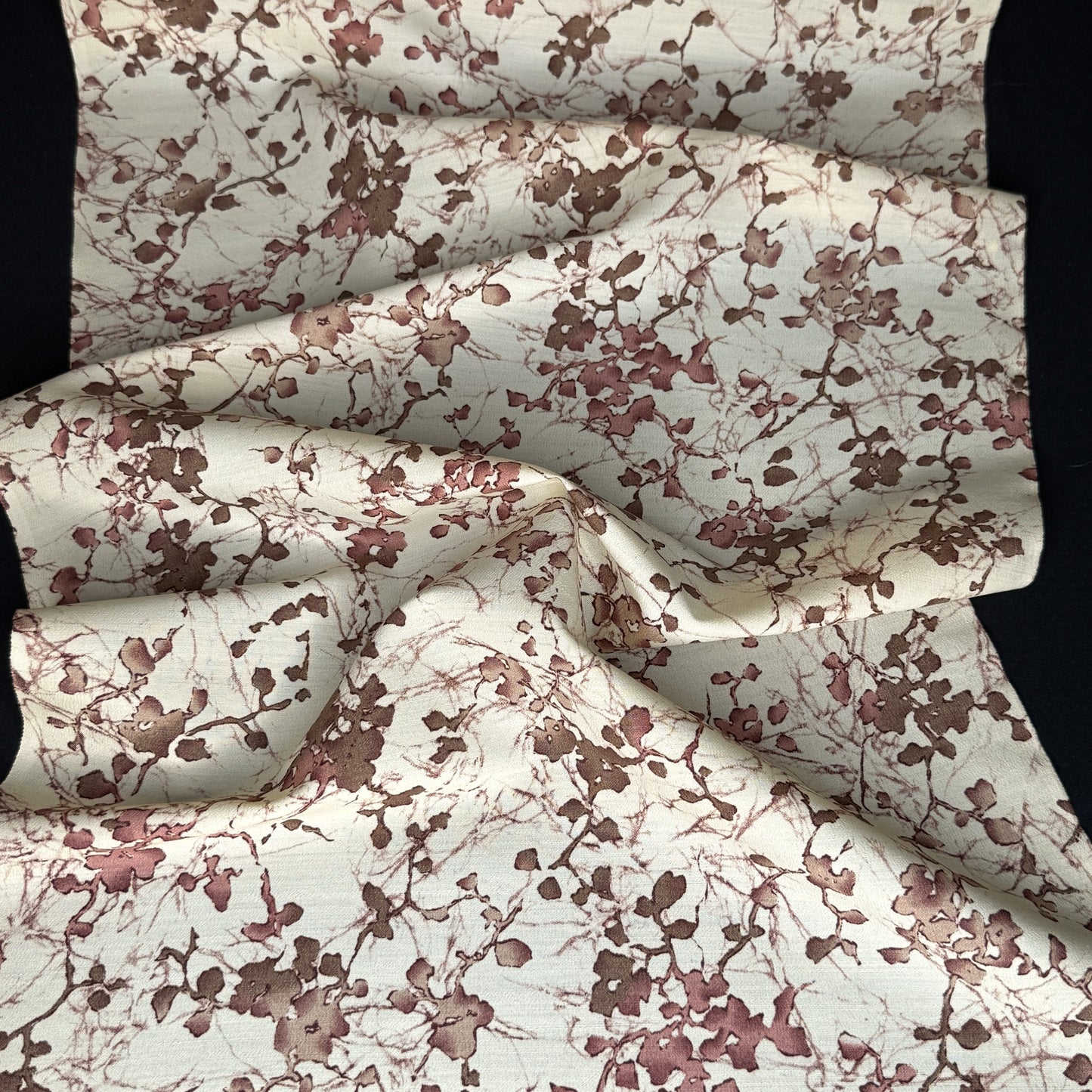 "Crackle Florals" Vintage Kimono Yardage