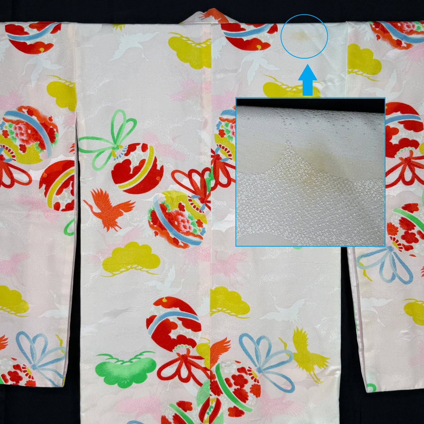 "Temari & Cranes" Vintage Girl's Kimono