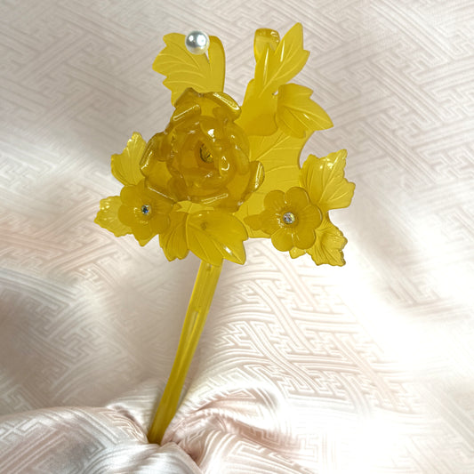 "Peony Single Hirauchi" Vintage Kanzashi