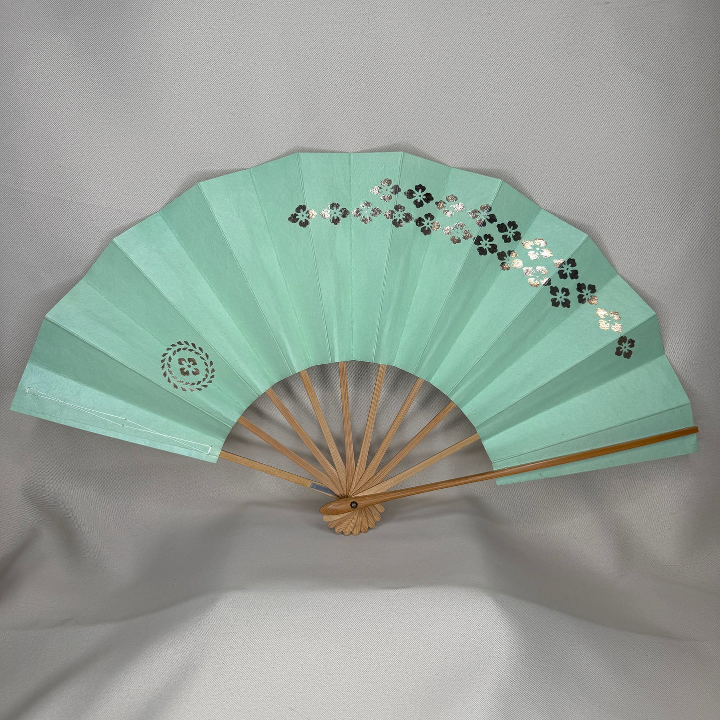 "Mint Mirage" Vintage Dance Folding Fan
