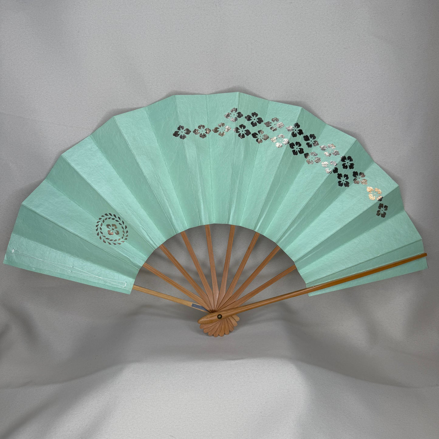 "Mint Mirage" Vintage Dance Folding Fan
