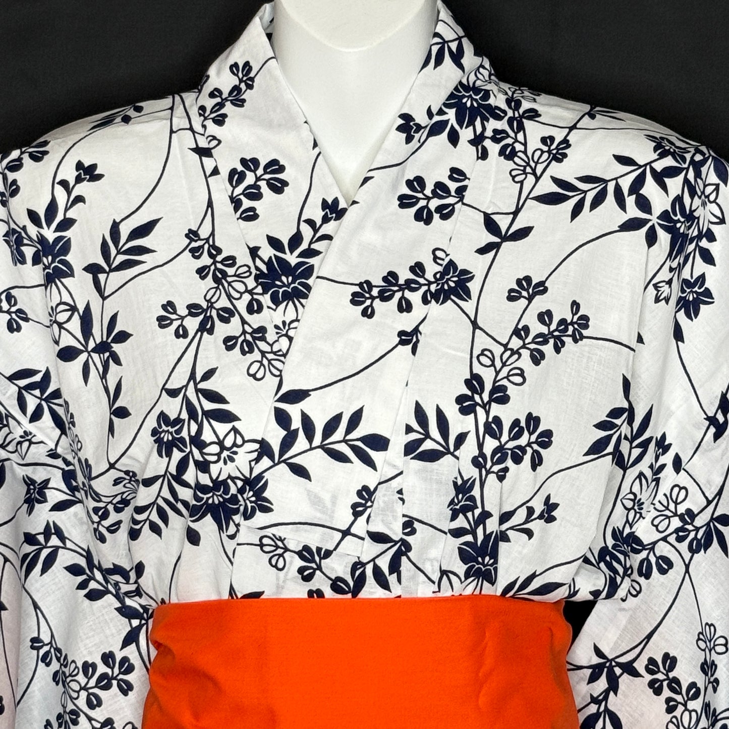"Graceful Hagi" Vintage Japanese Yukata