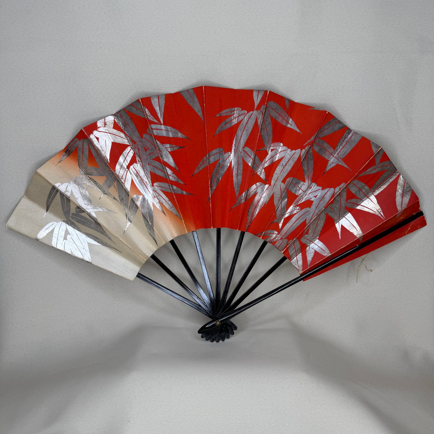 "Silver Bamboo" Vintage Dance Folding Fan