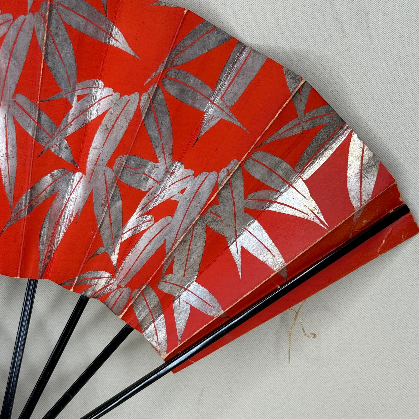 "Silver Bamboo" Vintage Dance Folding Fan