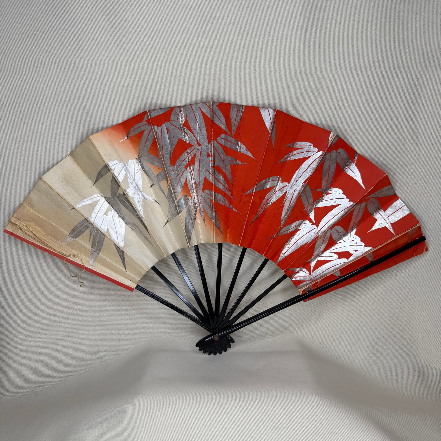 "Silver Bamboo" Vintage Dance Folding Fan