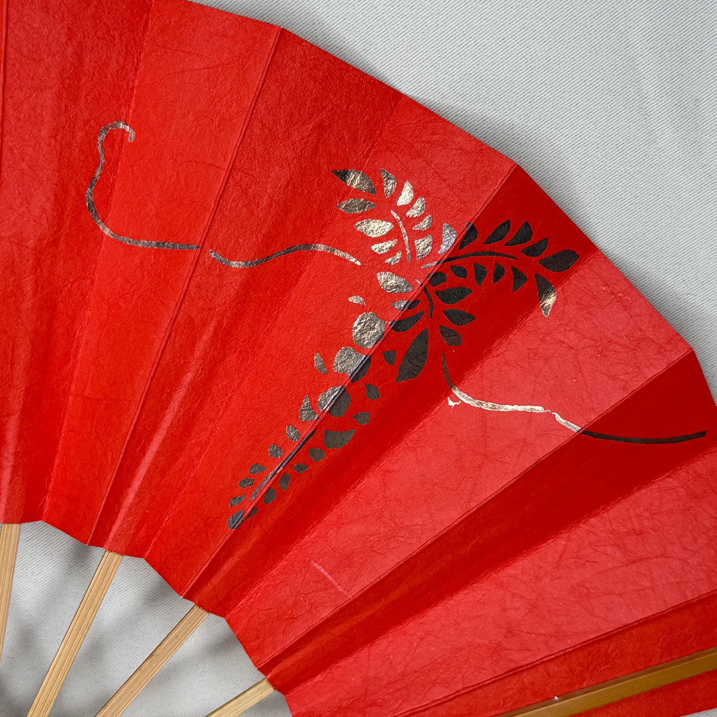 "Golden Wisteria" Vintage Dance Folding Fan