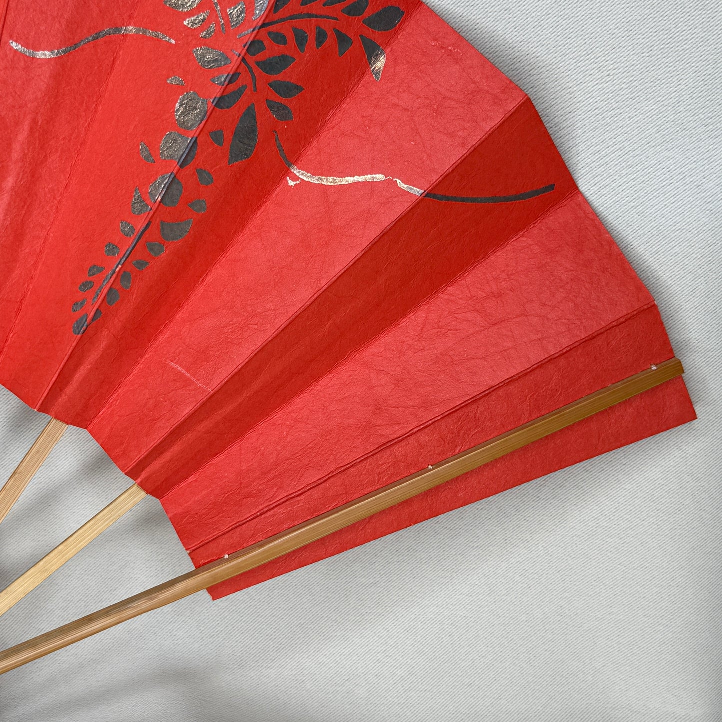 "Golden Wisteria" Vintage Dance Folding Fan