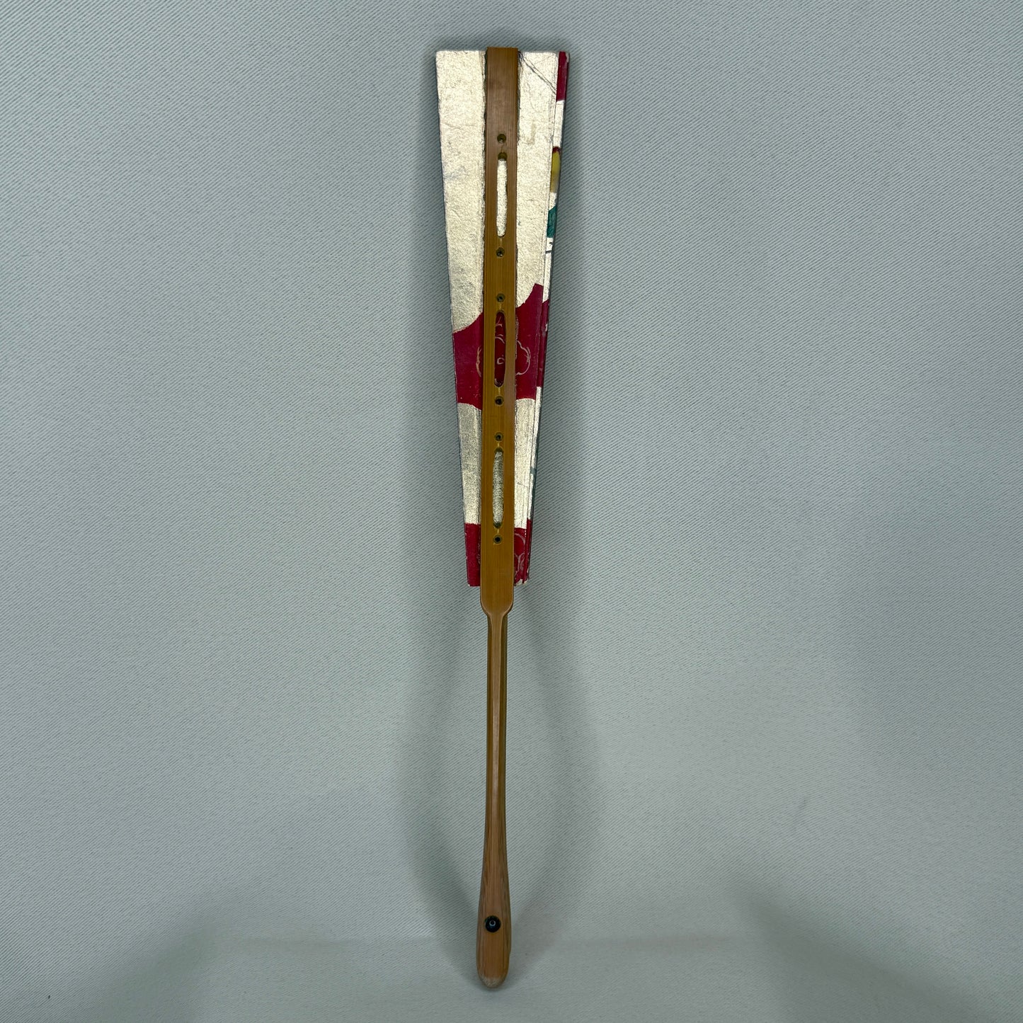 "Persimmon and Camellia" Vintage Dance Folding Fan