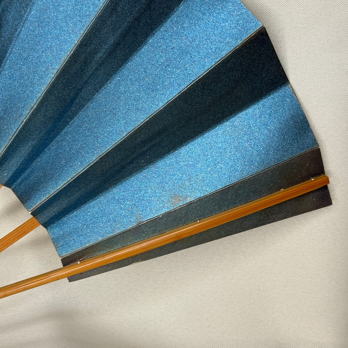 "Blue Ember" Vintage Dance Folding Fan