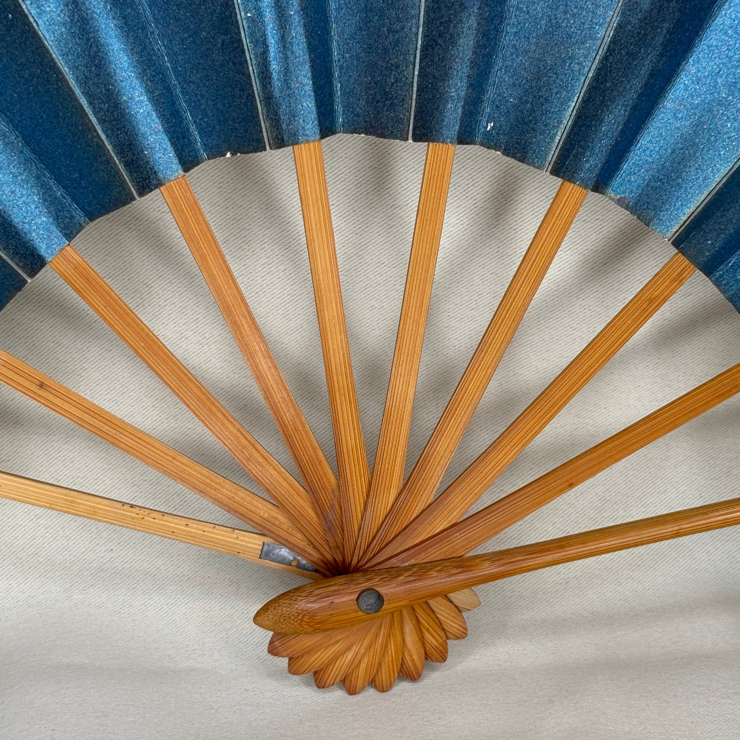 "Blue Ember" Vintage Dance Folding Fan