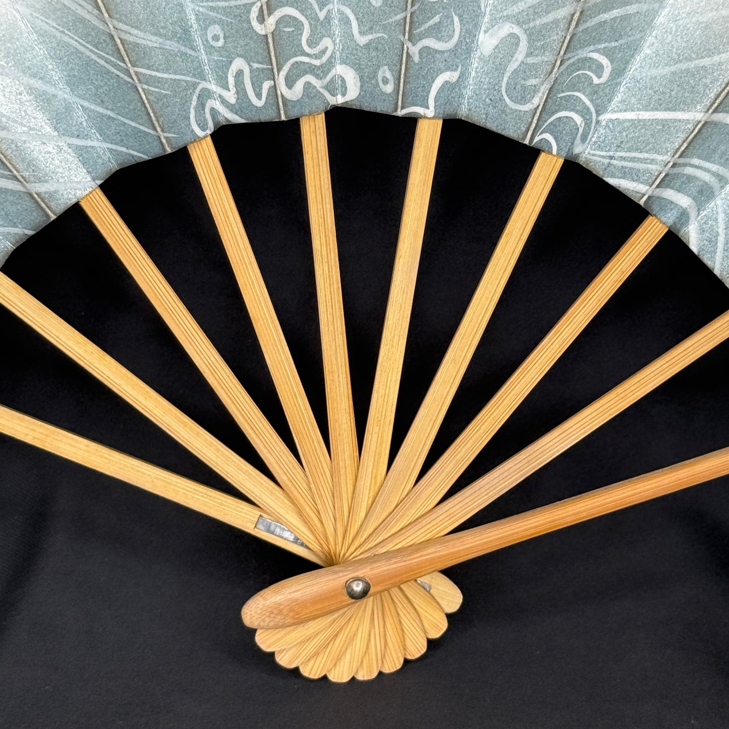 "Silver Tide" Vintage Dance Folding Fan