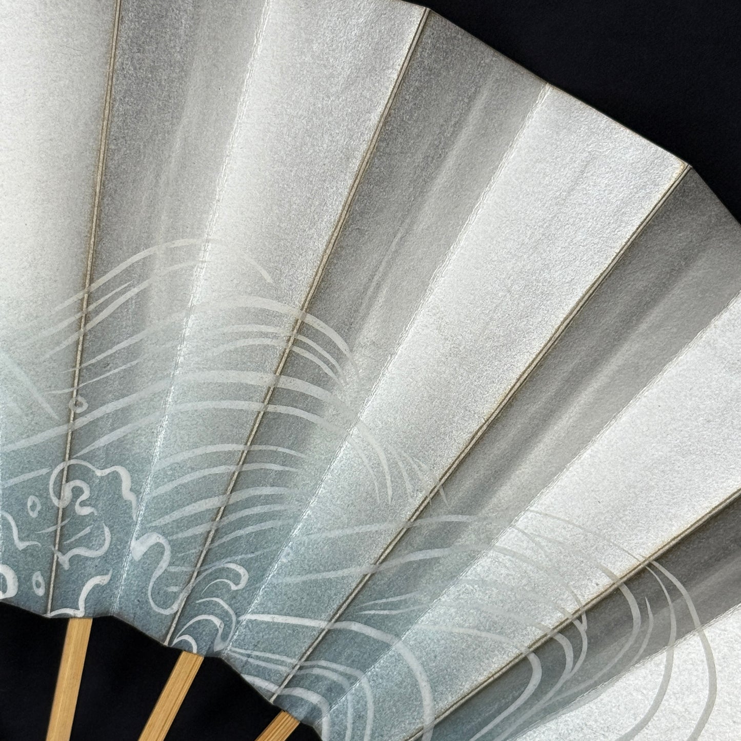 "Silver Tide" Vintage Dance Folding Fan