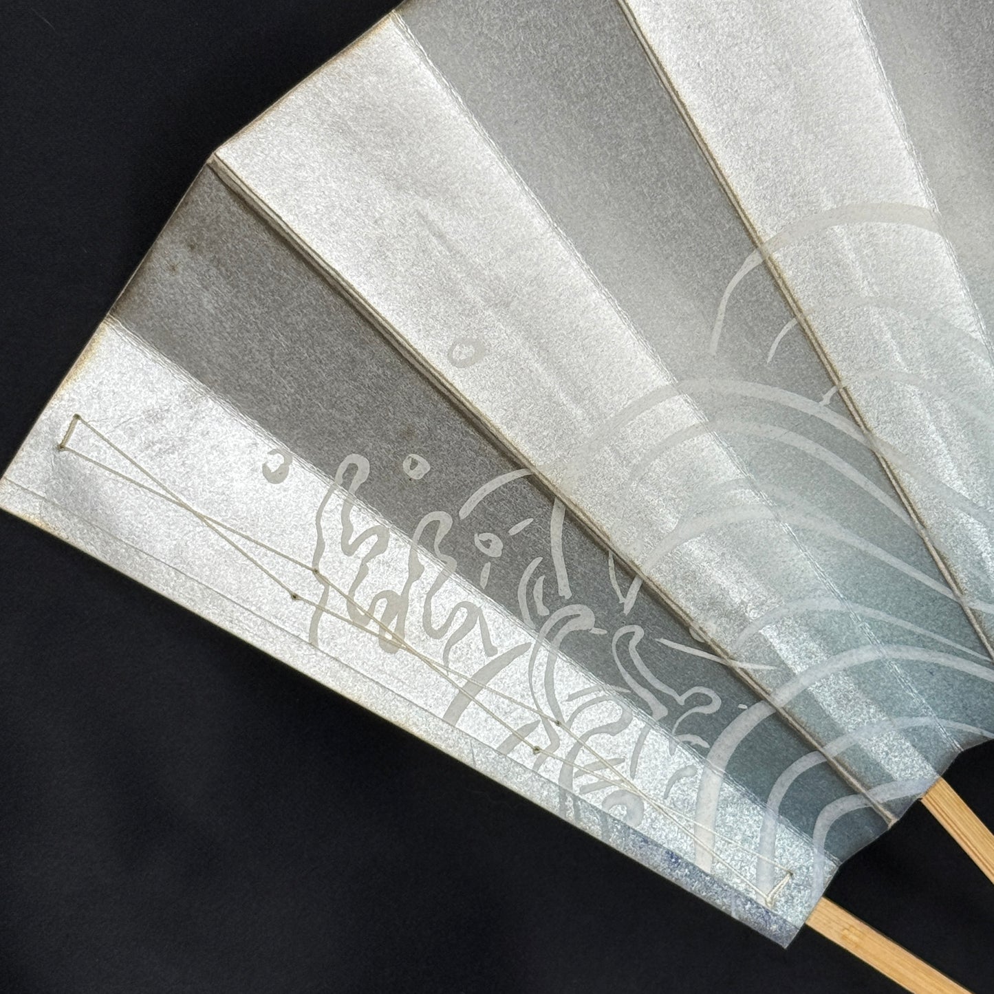"Silver Tide" Vintage Dance Folding Fan