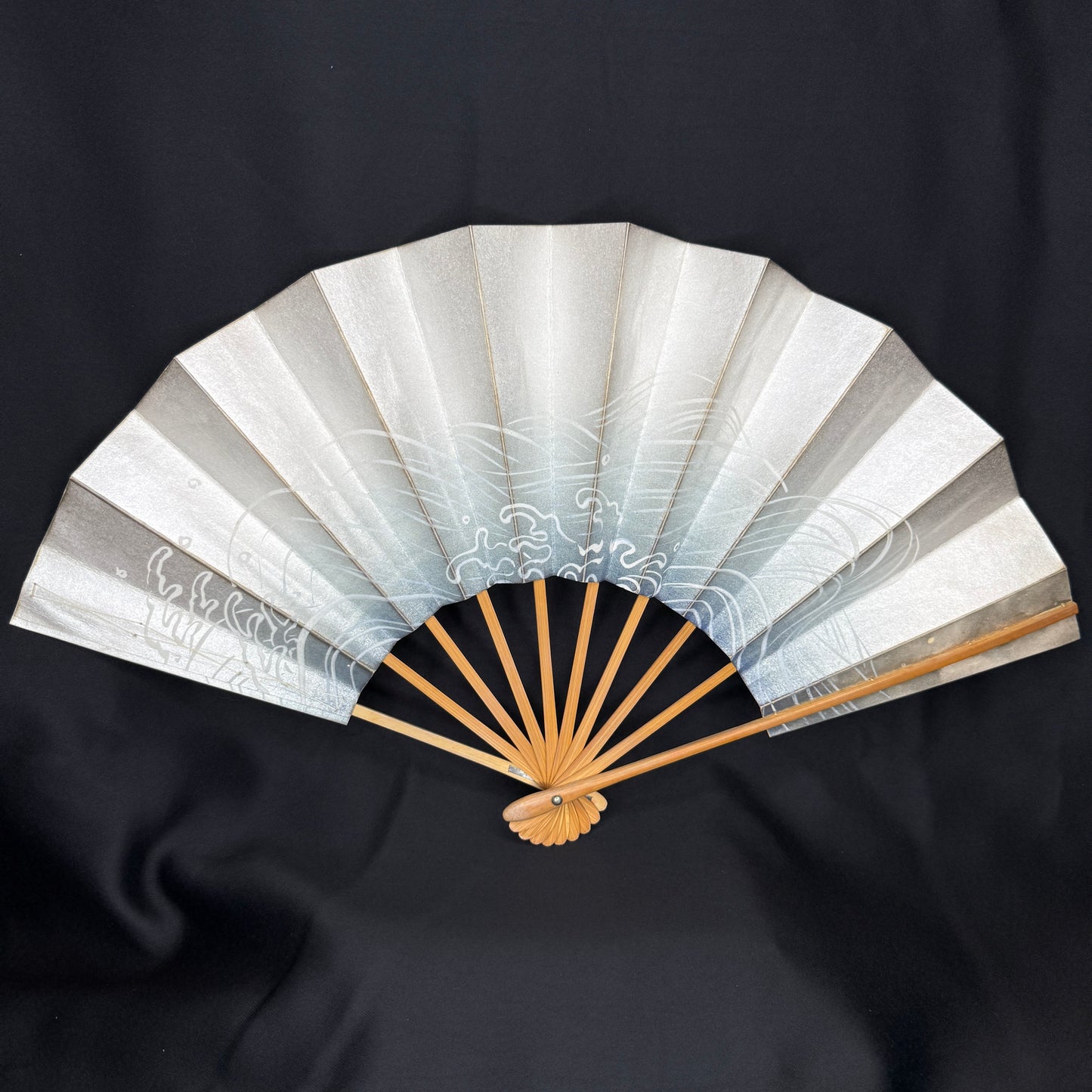 "Silver Tide" Vintage Dance Folding Fan