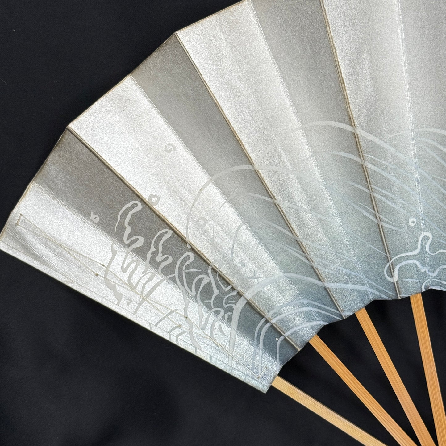 "Silver Tide" Vintage Dance Folding Fan