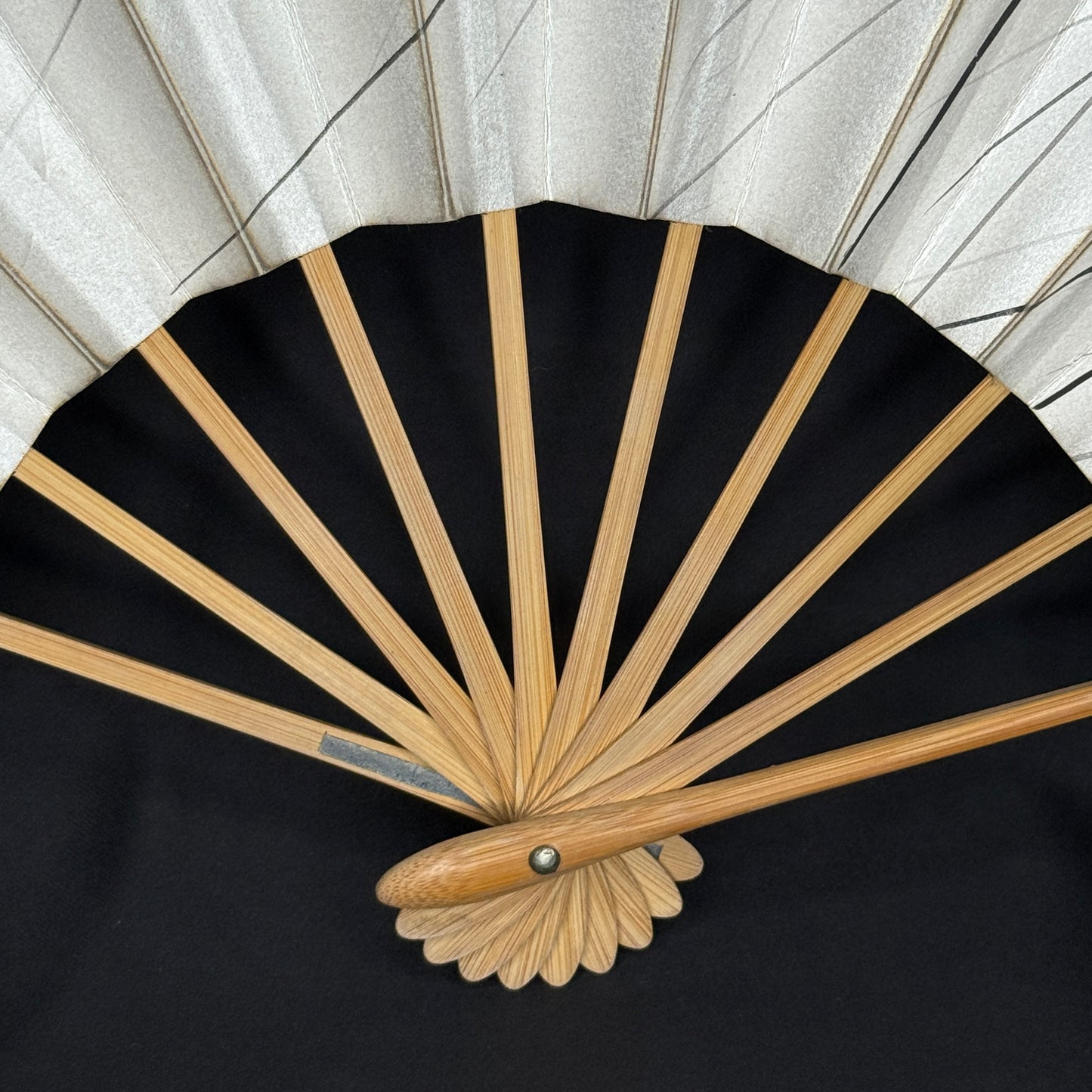 "Silver Streak" Vintage Dance Folding Fan