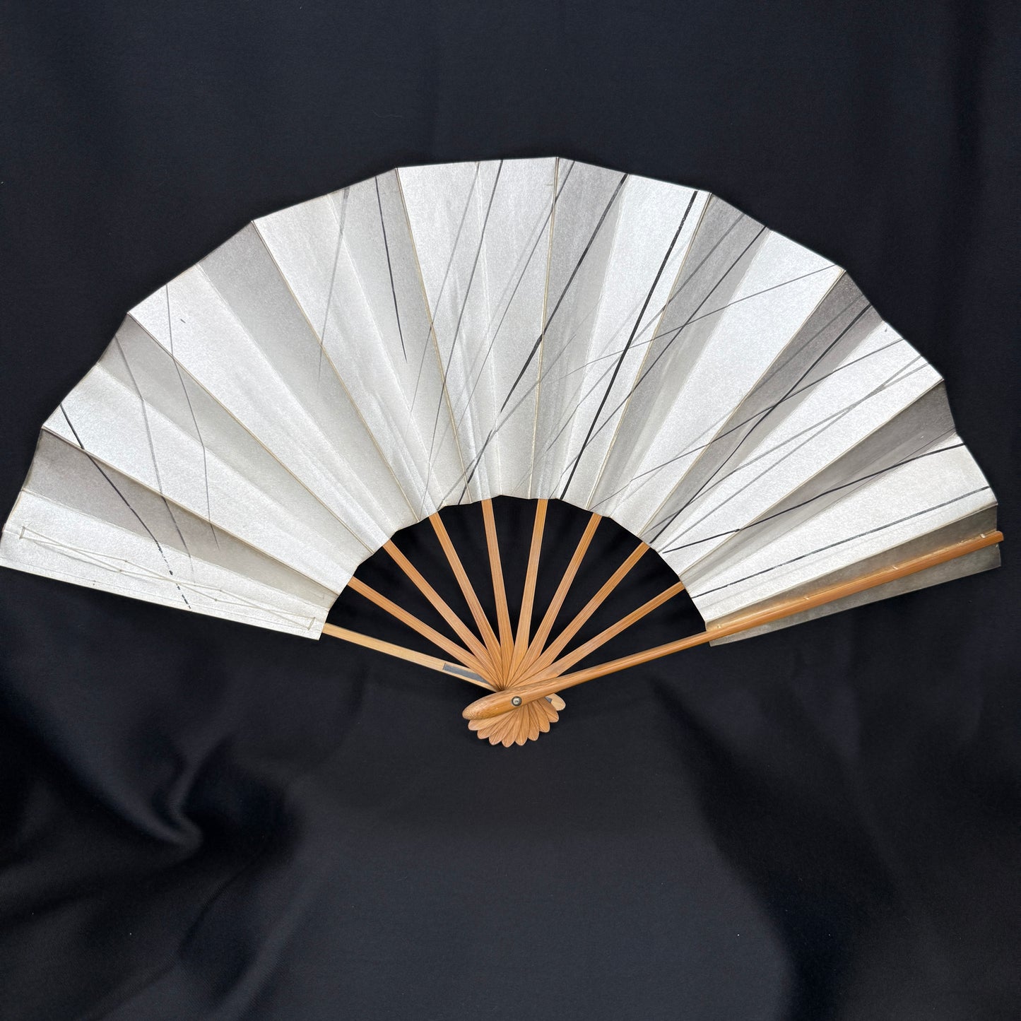 "Silver Streak" Vintage Dance Folding Fan
