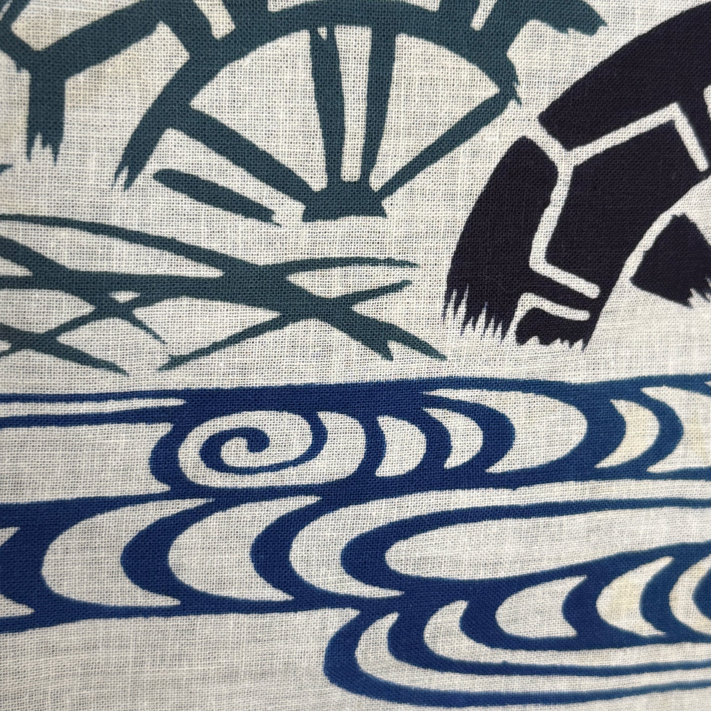 "Water Wheels" Vintage Tenugui