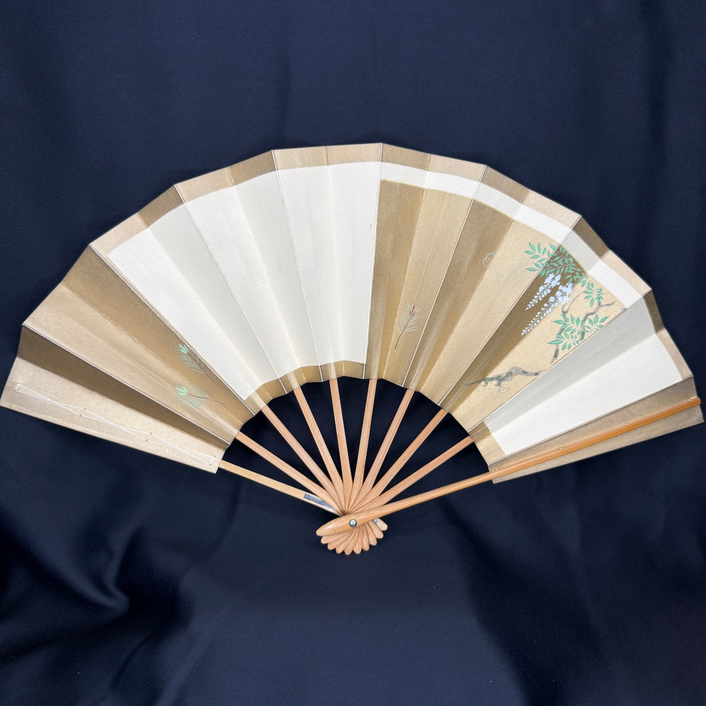 "Kyoto Serenity" Vintage Dance Folding Fan