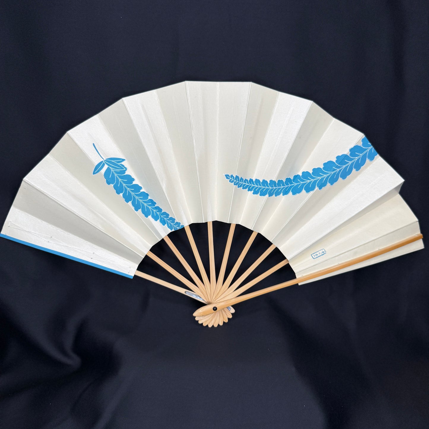 "Blue and White" Vintage Dance Folding Fan