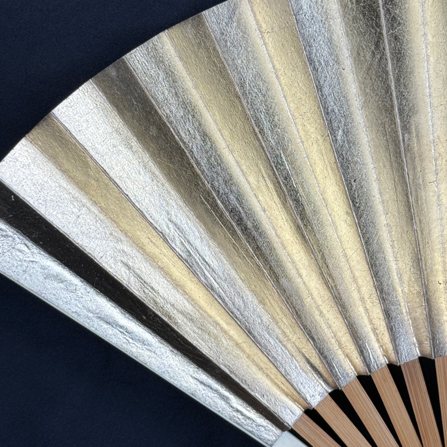 "Silver and Gold" Vintage Folding Fan